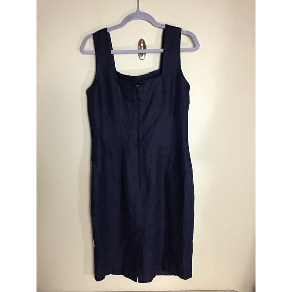 Women Vintage 90’s Sheath Dress Santa Fe Daisy Embroidered Lined Dress Sz10 Blue - Picture 3 of 11